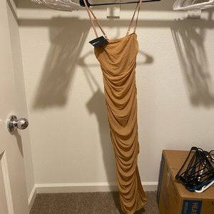 Beige skin tight dress